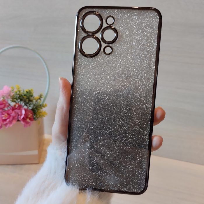 Чохол на xiaomi redmi 12 силіконова жіноча накладка блискучий градієнт сірий - Зображення 5