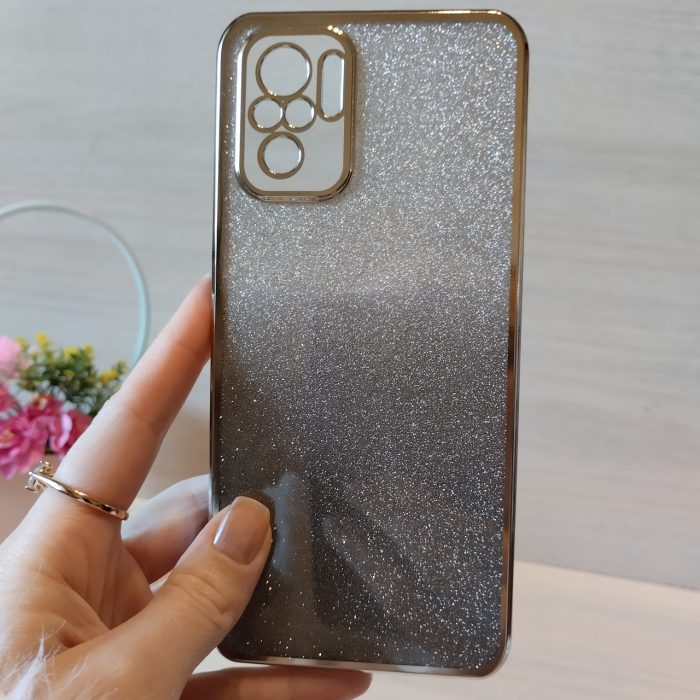Чохол на Xiaomi redmi Note 10 4g / note 10s силіконова жіноча накладка блискучий градієнт сріблястий - Зображення 2