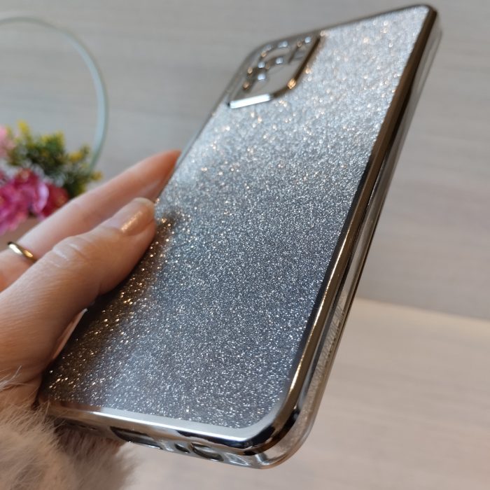 Чохол на Xiaomi redmi Note 10 4g / note 10s силіконова жіноча накладка блискучий градієнт сріблястий - Зображення 7