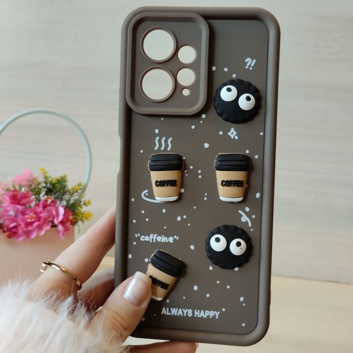 Чохол на xiaomi redmi Note 12 4g силіконовий з 3-D наклейками TPU Toys Case (кофейний) - Зображення 2