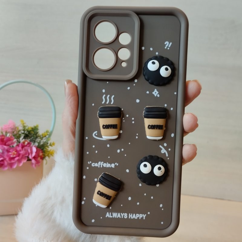 Чохол на xiaomi redmi Note 12 4g силіконовий з 3-D наклейками TPU Toys Case (кофейний)