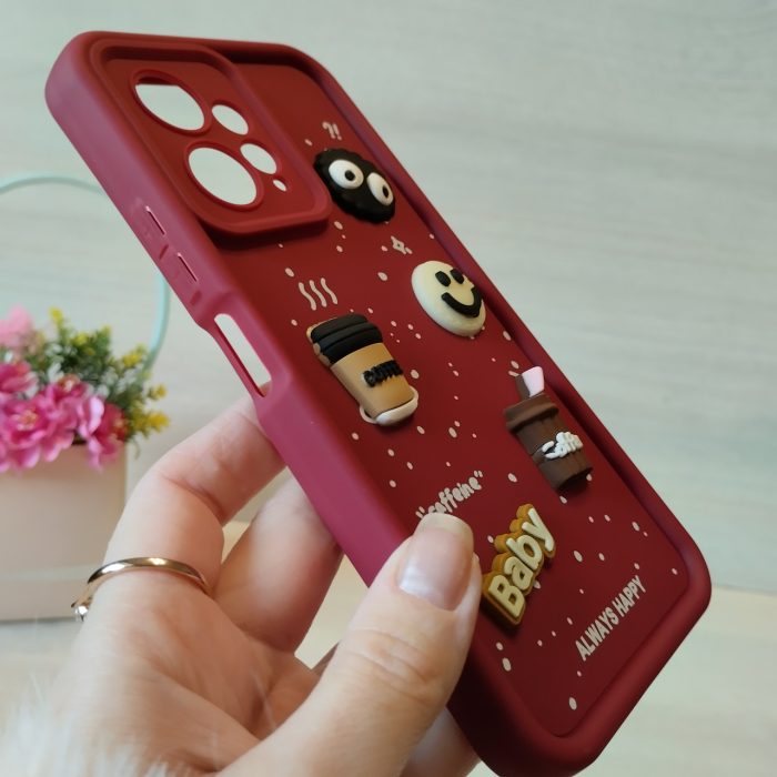 Чохол на xiaomi redmi Note 12 4g силіконовий з 3-D наклейками TPU Toys Case (бордо) - Зображення 5