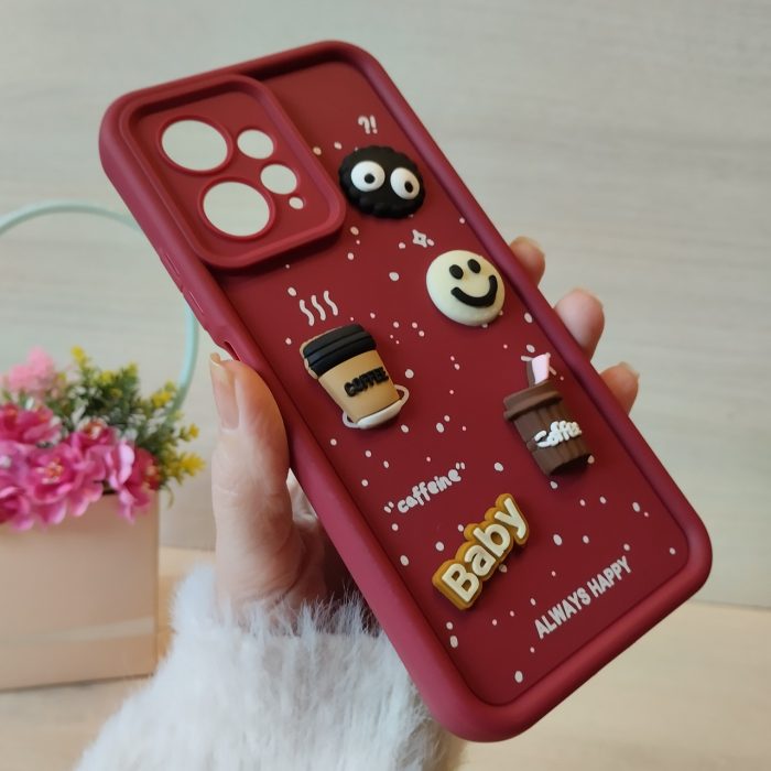 Чохол на xiaomi redmi Note 12 4g силіконовий з 3-D наклейками TPU Toys Case (бордо) - Зображення 4