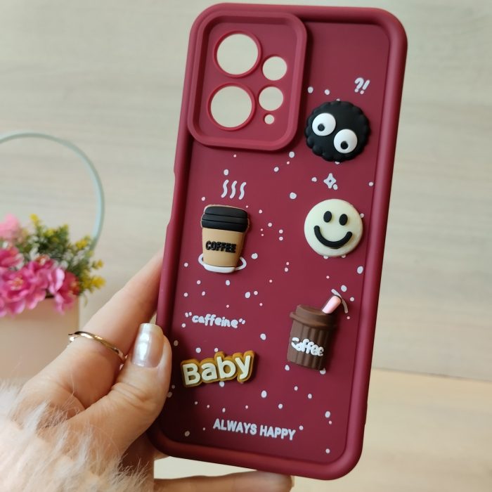 Чохол на xiaomi redmi Note 12 4g силіконовий з 3-D наклейками TPU Toys Case (бордо) - Зображення 3
