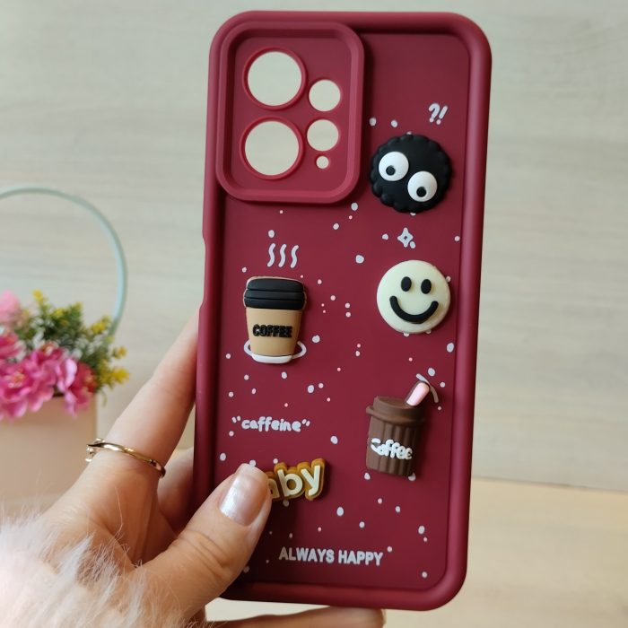 Чохол на xiaomi redmi Note 12 4g силіконовий з 3-D наклейками TPU Toys Case (бордо) - Зображення 2