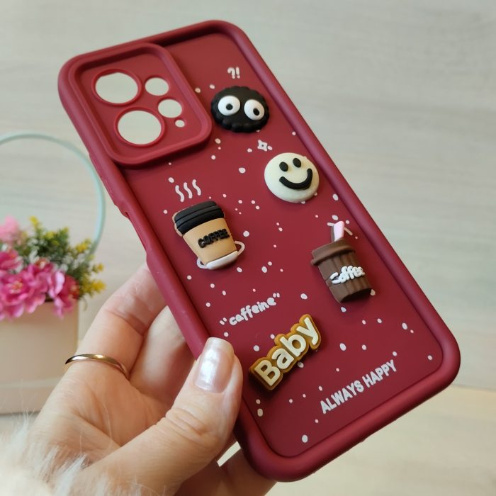 Чохол на xiaomi redmi Note 12 4g силіконовий з 3-D наклейками TPU Toys Case (бордо) - Зображення 6