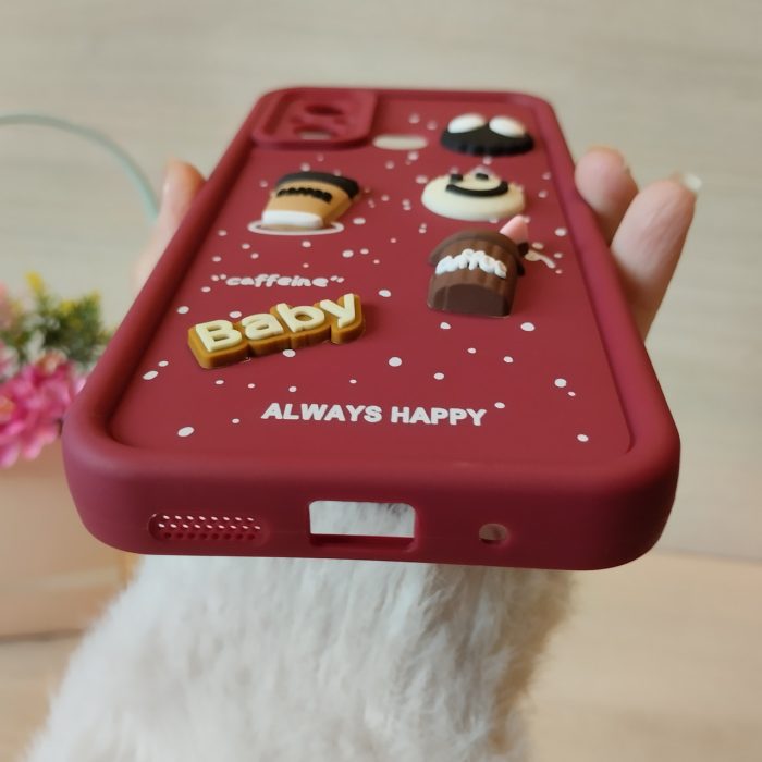 Чохол для xiaomi redmi 12c силіконовий з 3-D наклейками TPU Toys Case (бордо) - Зображення 6