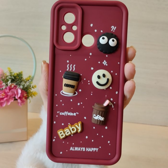Чохол для xiaomi redmi 12c силіконовий з 3-D наклейками TPU Toys Case (бордо) - Зображення 3