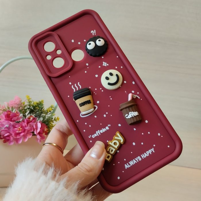 Чохол для xiaomi redmi 12c силіконовий з 3-D наклейками TPU Toys Case (бордо) - Зображення 4