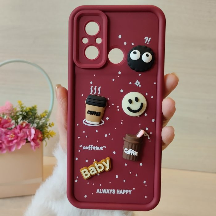 Чохол для xiaomi redmi 12c силіконовий з 3-D наклейками TPU Toys Case (бордо)