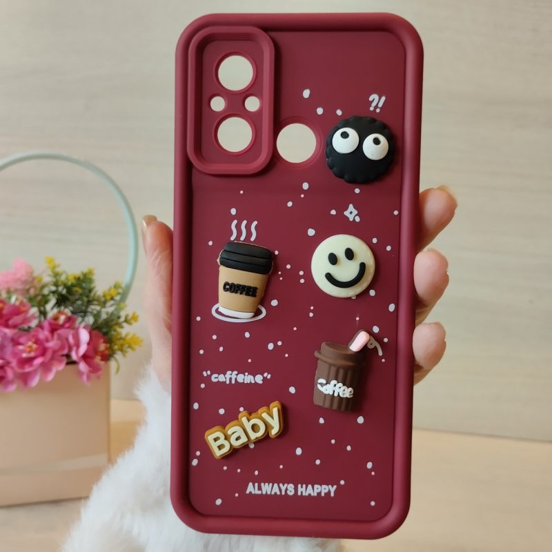 Чохол для xiaomi redmi 12c силіконовий з 3-D наклейками TPU Toys Case (бордо)