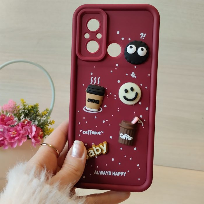 Чохол для xiaomi redmi 12c силіконовий з 3-D наклейками TPU Toys Case (бордо) - Зображення 2