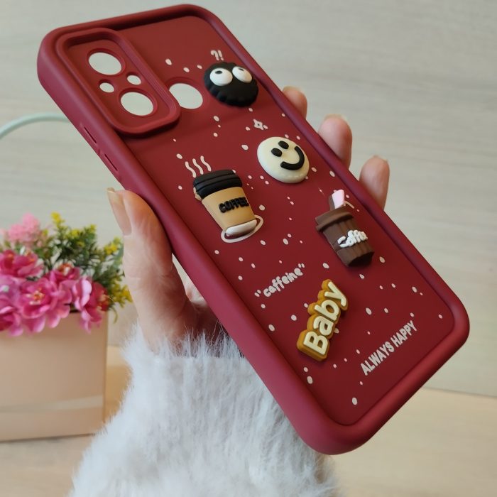Чохол для xiaomi redmi 12c силіконовий з 3-D наклейками TPU Toys Case (бордо) - Зображення 5