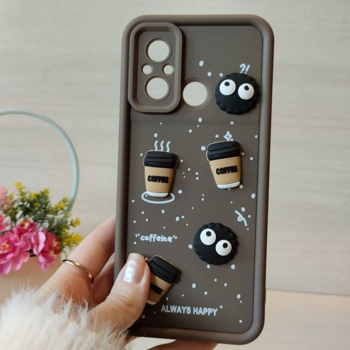 Чохол для xiaomi redmi 12c силіконовий з 3-D наклейками TPU Toys Case (кавовий) - Зображення 2
