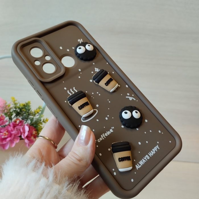 Чохол для xiaomi redmi 12c силіконовий з 3-D наклейками TPU Toys Case (кавовий) - Зображення 4