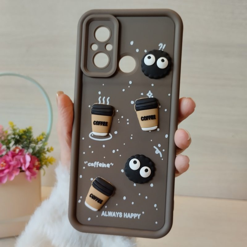 Чохол для xiaomi redmi 12c силіконовий з 3-D наклейками TPU Toys Case (кавовий)