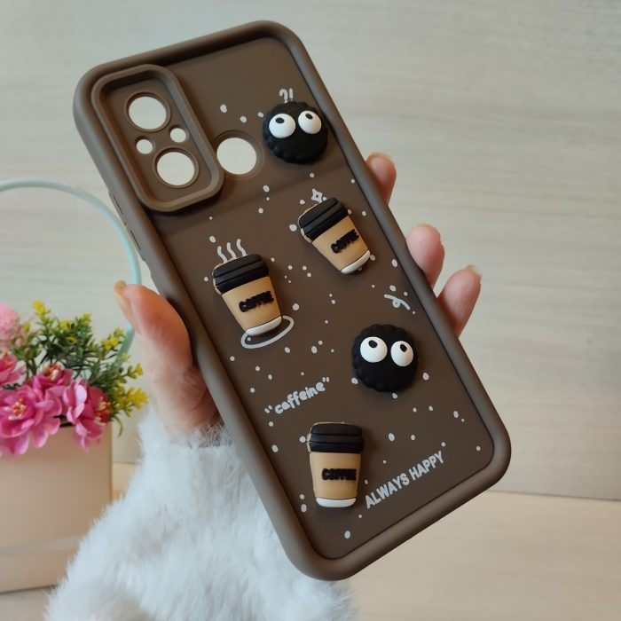 Чохол для xiaomi redmi 12c силіконовий з 3-D наклейками TPU Toys Case (кавовий) - Зображення 3