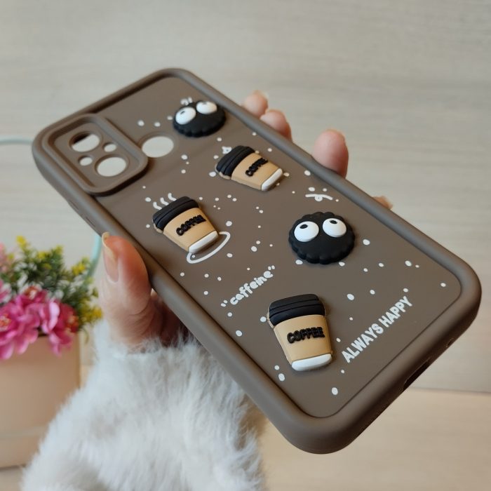 Чохол для xiaomi redmi 12c силіконовий з 3-D наклейками TPU Toys Case (кавовий) - Зображення 6