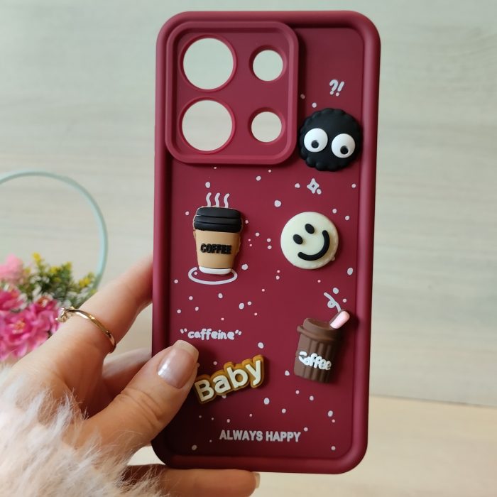 Чохол для Poco m6 pro 4g силіконовий однотонний Silicone Cover Full Camera 3D (бордо) - Зображення 2