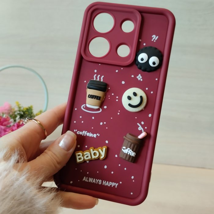 Чохол для xiaomi redmi Note 14s силіконовий з 3-D наклейками TPU Toys Case (бордо) - Зображення 3