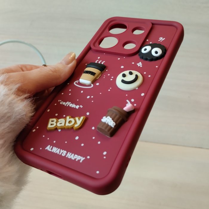 Чохол для Poco m6 pro 4g силіконовий однотонний Silicone Cover Full Camera 3D (бордо) - Зображення 4