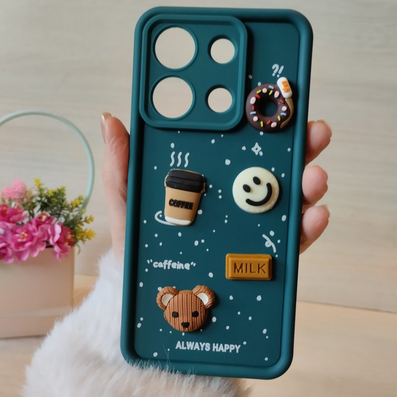 Чохол для xiaomi redmi Note 13 4g силіконовий з 3-D наклейками TPU Toys Case (зелений)