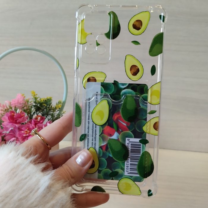 Чохол для xiaomi redmi Note 11 pro силіконовий з кишенею під картки та малюнком авокадо - Зображення 9