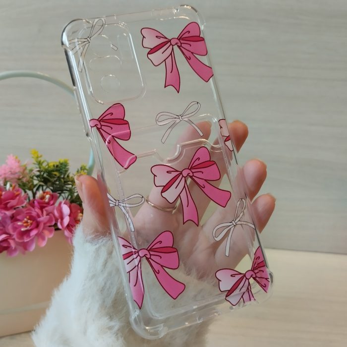 Чохол на xiaomi redmi Note 10 4g / Note 10s силіконовий жіночий із кишенею під картки та малюнком бантики - Зображення 3