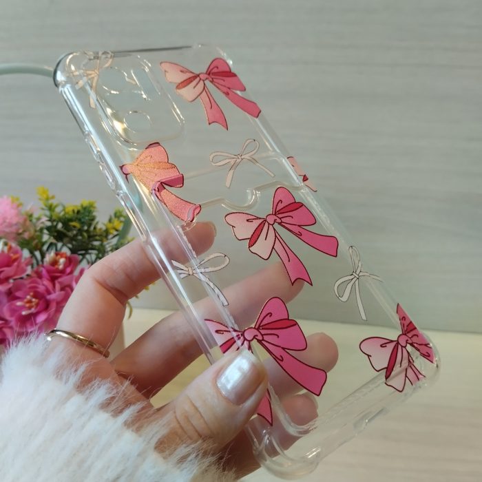 Чохол на xiaomi redmi Note 10 4g / Note 10s силіконовий жіночий із кишенею під картки та малюнком бантики - Зображення 4