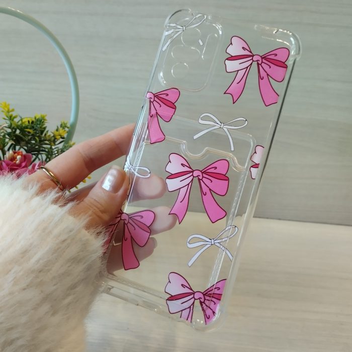 Чохол на xiaomi redmi Note 10 4g / Note 10s силіконовий жіночий із кишенею під картки та малюнком бантики - Зображення 5