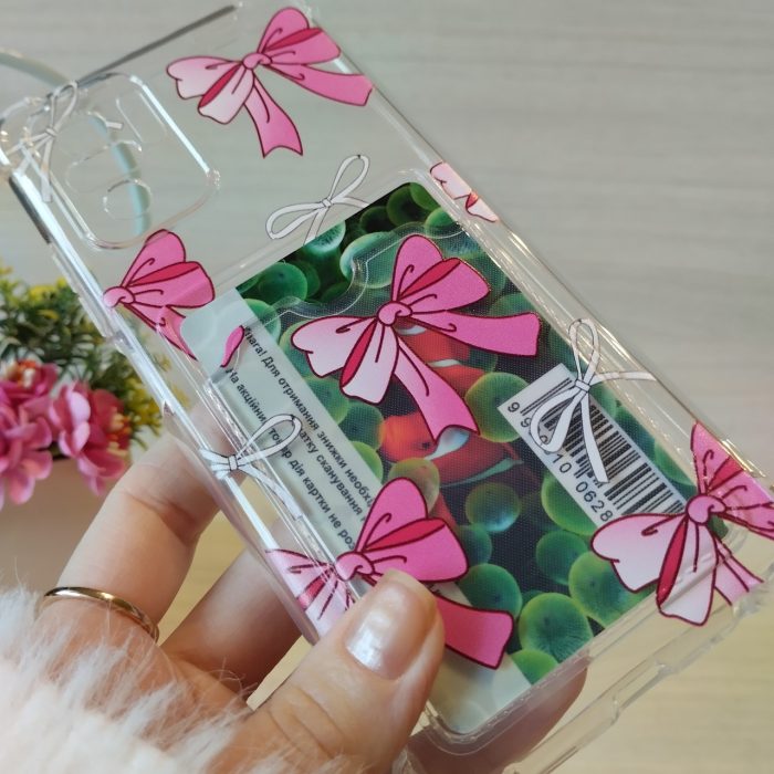 Чохол на xiaomi redmi Note 10 4g / Note 10s силіконовий жіночий із кишенею під картки та малюнком бантики - Зображення 10