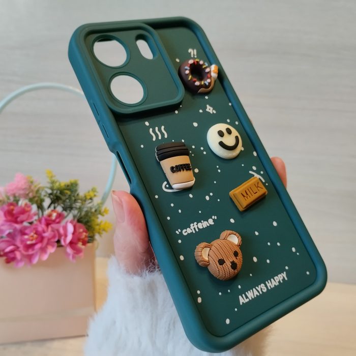 Чохол для Poco c65 силіконовий з 3-D наклейками TPU Toys Case (зелений) - Зображення 4