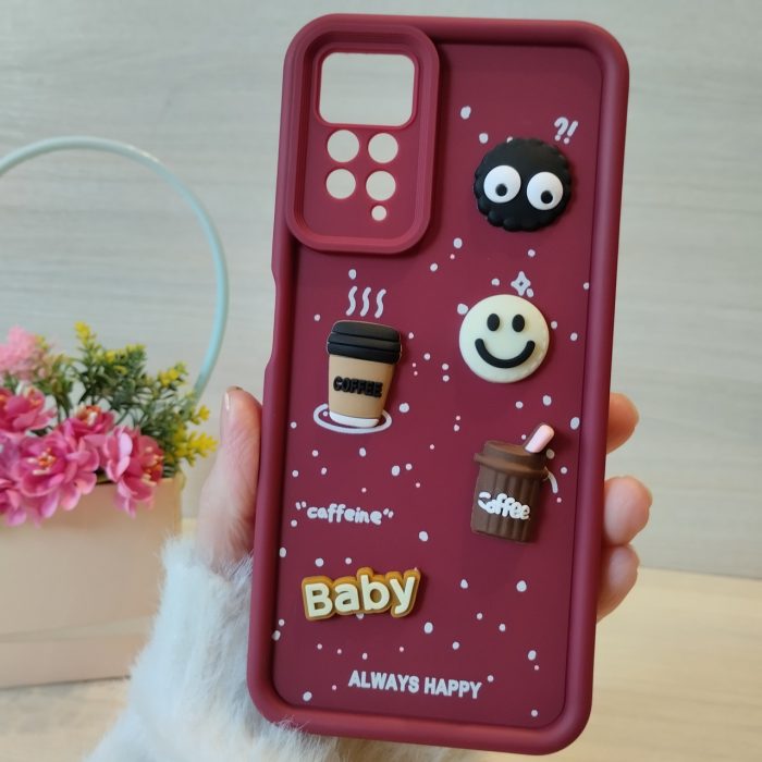 Чохол для xiaomi redmi Note 12 pro 4g силіконовий з 3-D наклейками TPU Toys Case (бордо)