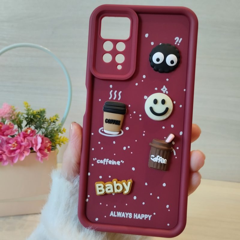 Чохол для xiaomi redmi Note 12 pro 4g силіконовий з 3-D наклейками TPU Toys Case (бордо)