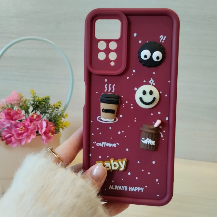 Чохол для xiaomi redmi Note 12 pro 4g силіконовий з 3-D наклейками TPU Toys Case (бордо) - Зображення 2