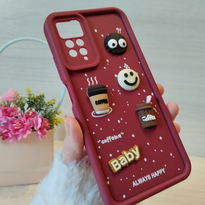 Чохол для xiaomi redmi Note 12 pro 4g силіконовий з 3-D наклейками TPU Toys Case (бордо) - Зображення 4