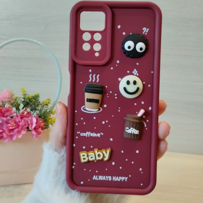 Чохол для xiaomi redmi Note 12 pro 4g силіконовий з 3-D наклейками TPU Toys Case (бордо) - Зображення 3