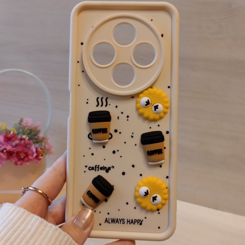 Чохол для Poco c75 силіконовий з 3-D наклейками TPU Toys Case (білий)