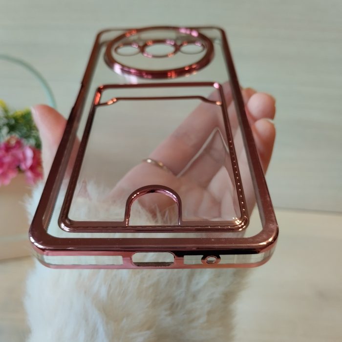 Чохол для xiaomi redmi A3 силіконовий жіночий з кишенею під картки та рожевою рамкою - Зображення 7