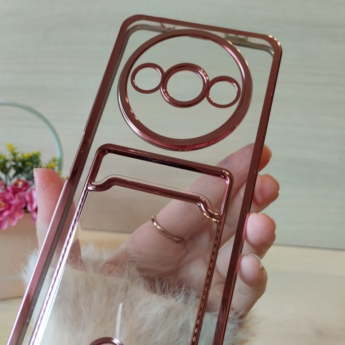 Чохол для xiaomi redmi A3 силіконовий жіночий з кишенею під картки та рожевою рамкою - Зображення 5