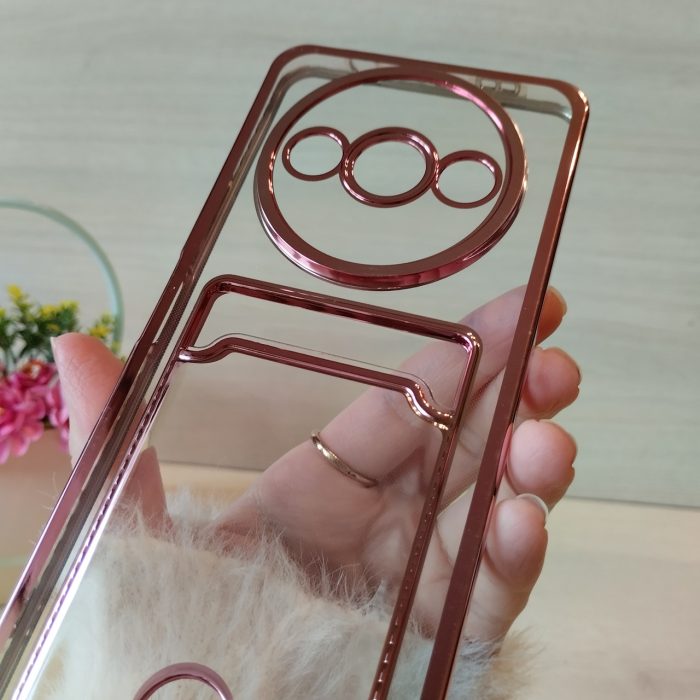 Чохол для xiaomi redmi A3 силіконовий жіночий з кишенею під картки та рожевою рамкою - Зображення 6