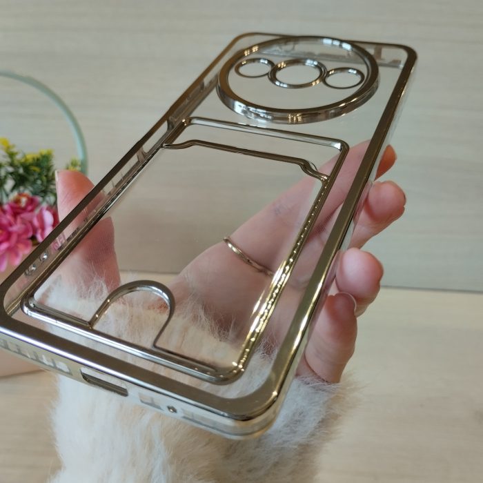 Чохол для xiaomi redmi A3 силіконовий жіночий з кишенею під картки та сріблястою рамкою - Зображення 8