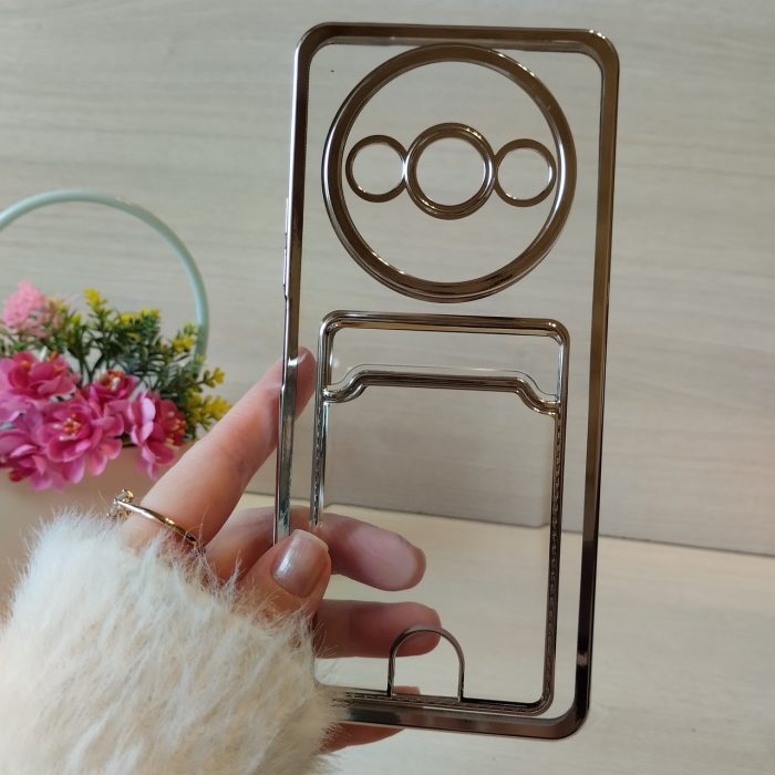 Чохол для xiaomi redmi A3 силіконовий жіночий з кишенею під картки та сріблястою рамкою - Зображення 2