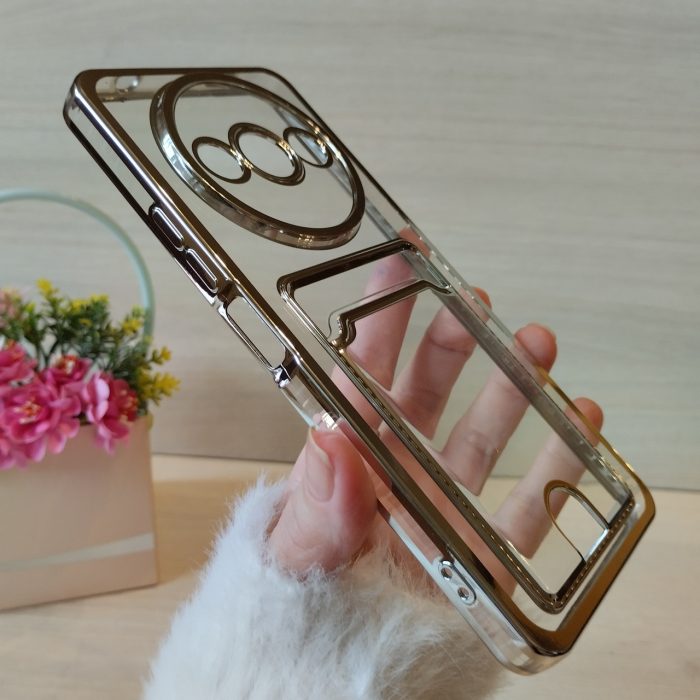 Чохол для xiaomi redmi A3 силіконовий жіночий з кишенею під картки та сріблястою рамкою - Зображення 5
