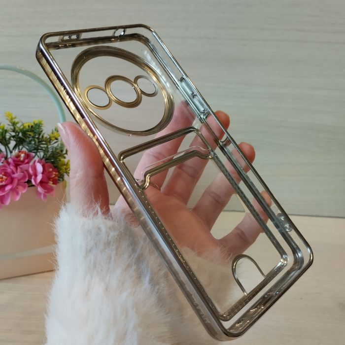 Чохол для xiaomi redmi A3 силіконовий жіночий з кишенею під картки та сріблястою рамкою - Зображення 10