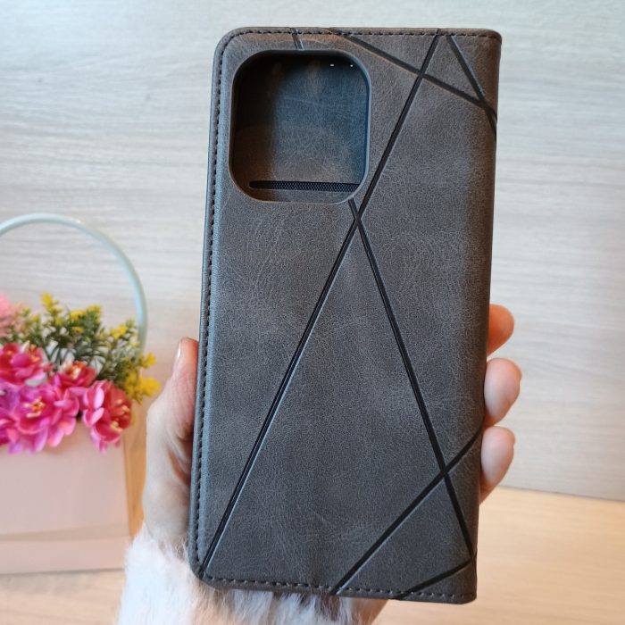Чохол для xiaomi redmi 10c книжка підставка з магнітом і кишенями під картки сірий - Зображення 2