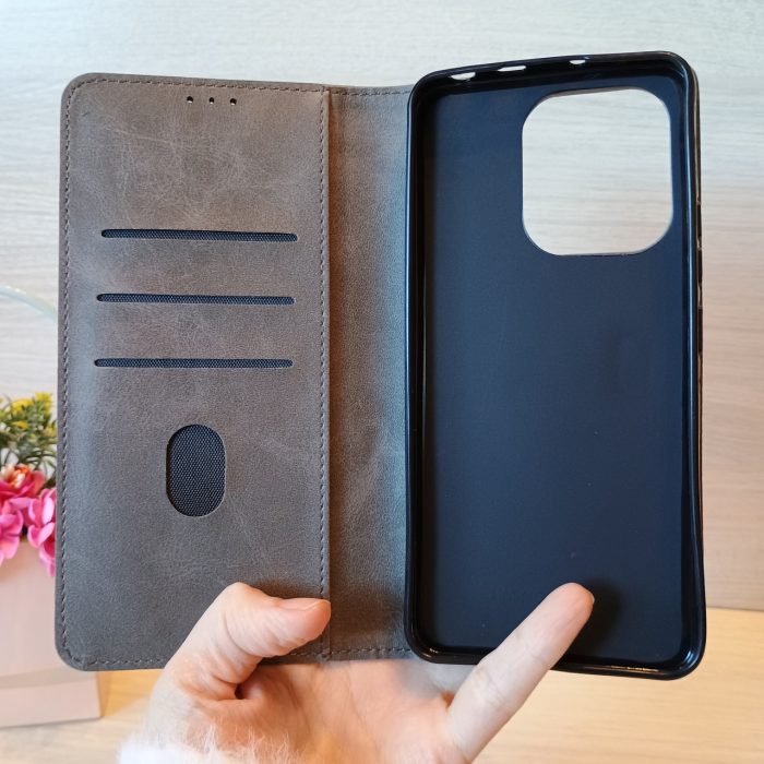 Чохол для xiaomi redmi 12 / сяомі редмі 12 книжка підставка з візитницею Business Leather Clasp сірий - Зображення 4