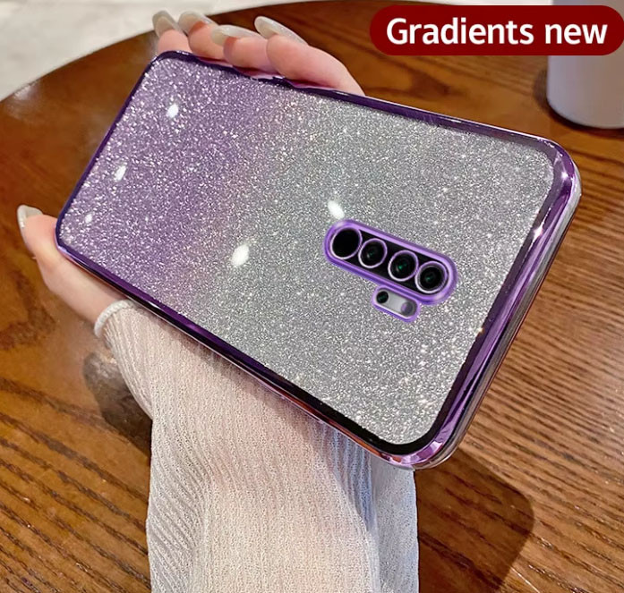 Чохол на xiaomi redmi Note 8 pro силіконова жіноча накладка блискучий градієнт фіолетовий