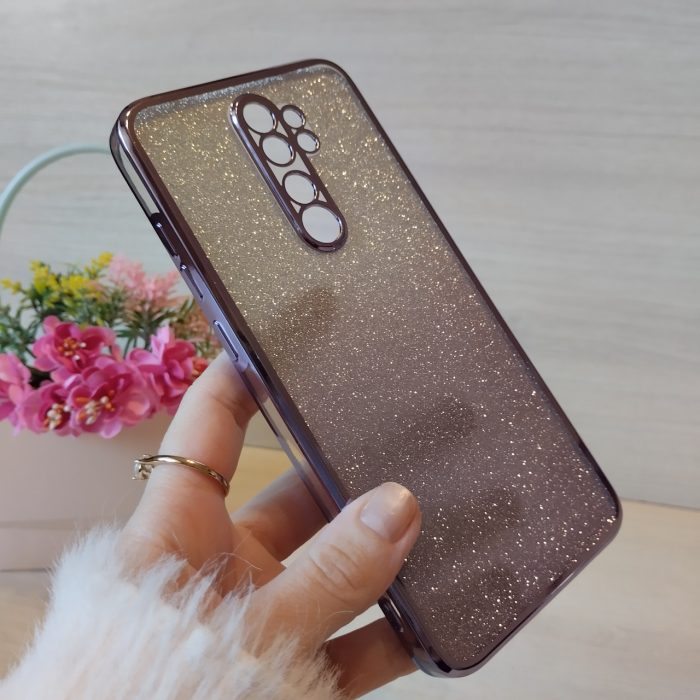 Чохол на xiaomi redmi Note 8 pro силіконова жіноча накладка блискучий градієнт фіолетовий - Зображення 5