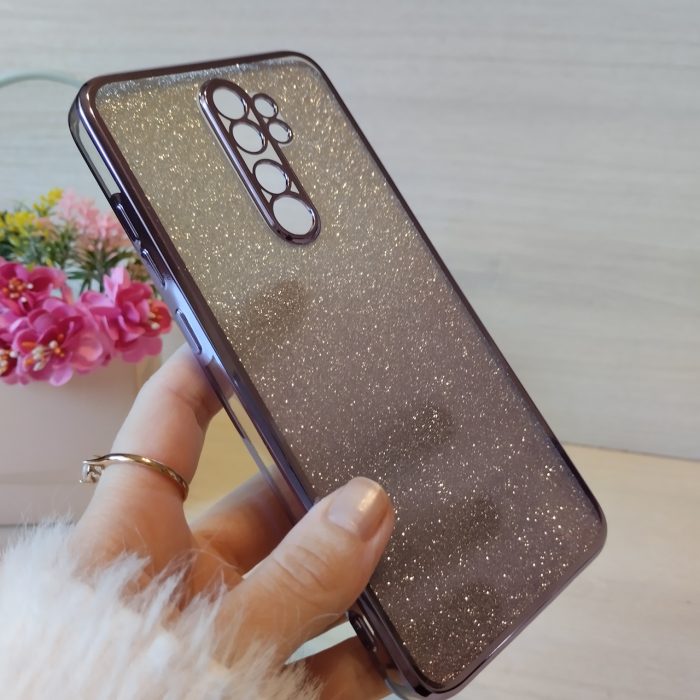 Чохол на xiaomi redmi Note 8 pro силіконова жіноча накладка блискучий градієнт фіолетовий - Зображення 4